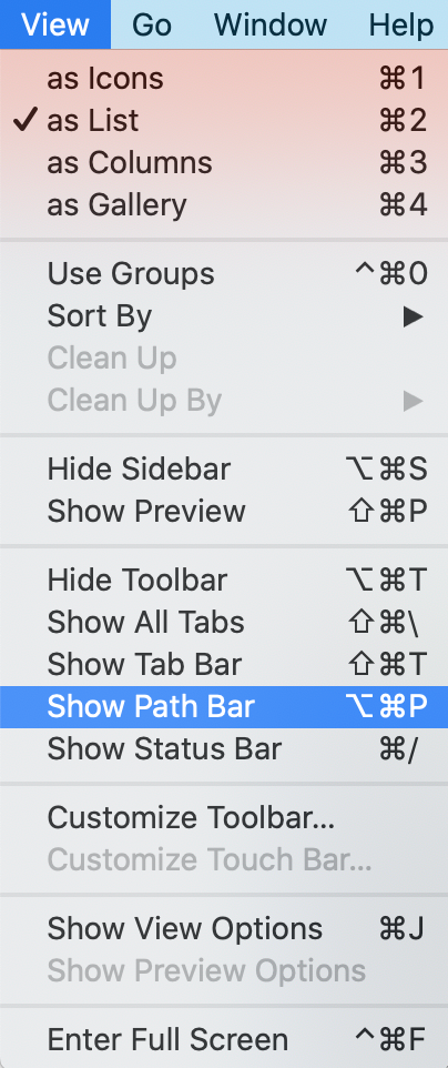 image of path bar